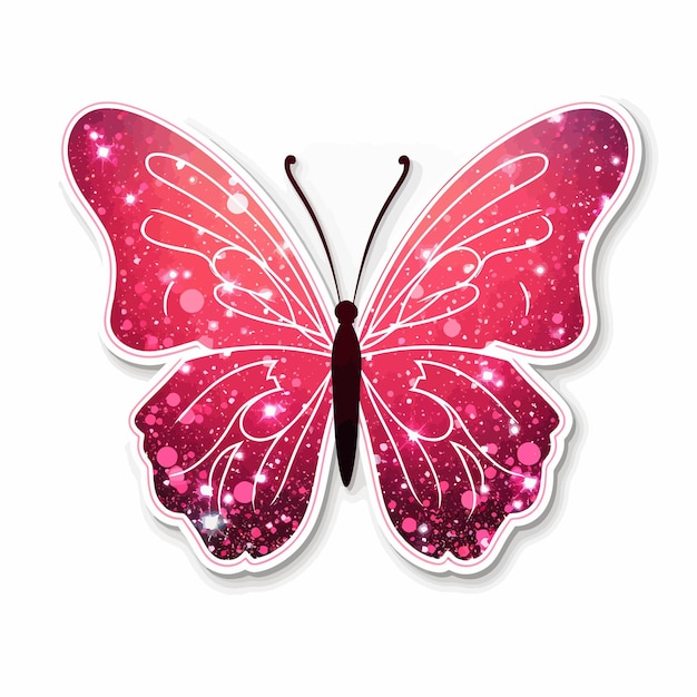 Vector pink butterfly vector