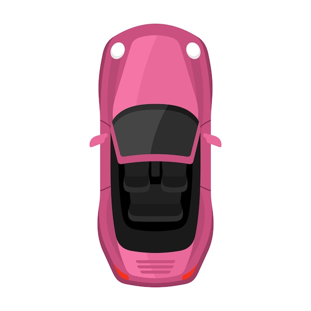 Pink cabriolet car top view vector illustration Cabrio car illustration