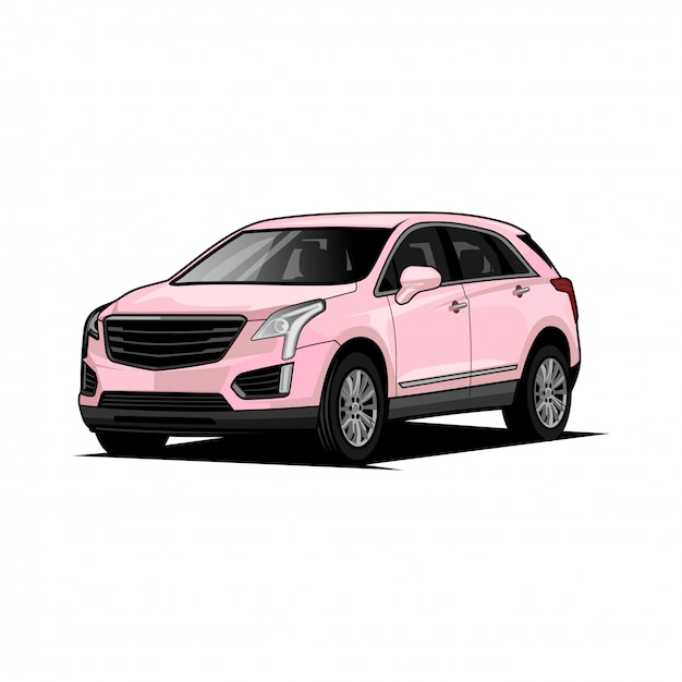 pink car illustration