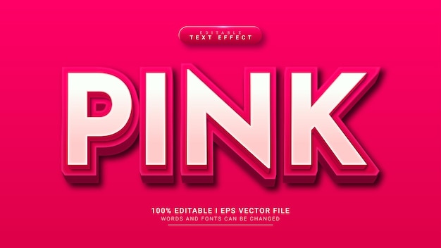 Pink cartoon 3d text style effect