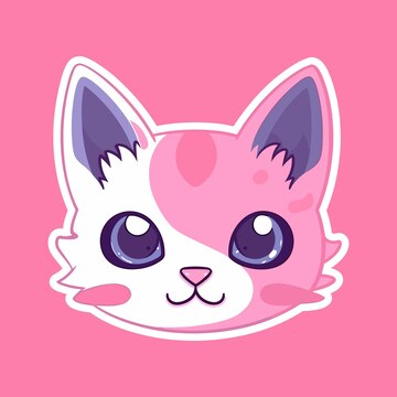 Cute cat icon. pink cat icon on white background. happy cat icon standing  and modern for illustration. 7410223 Vector Art at Vecteezy