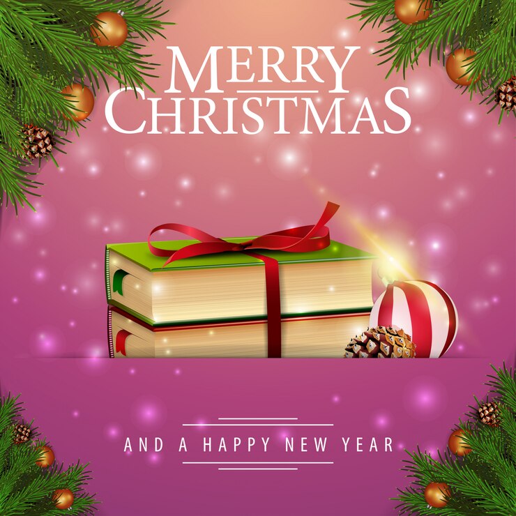 Vector pink christmas card 