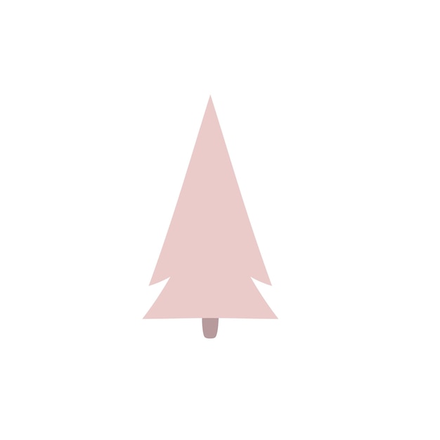 白い背景に分離されたピンクのクリスマス ツリー