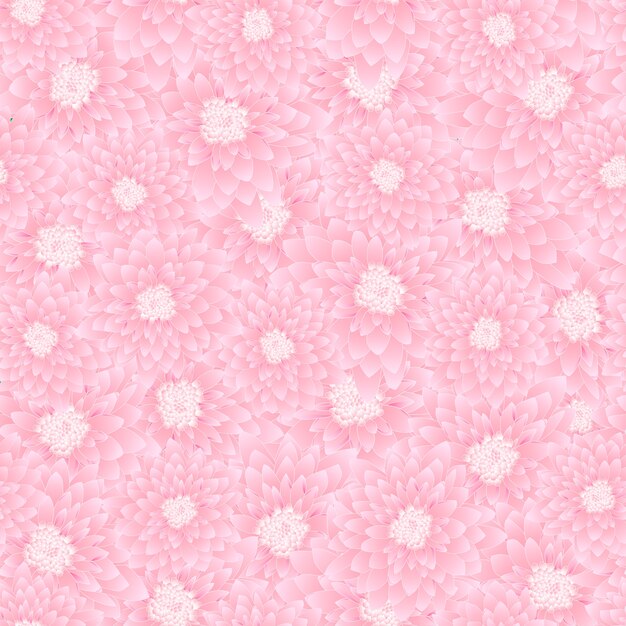 Vector pink chrysanthemum seamless background