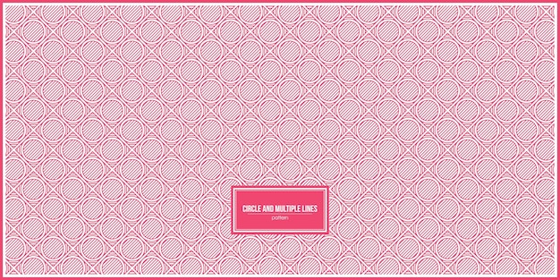 Pink circle and multiple pink lines pattern