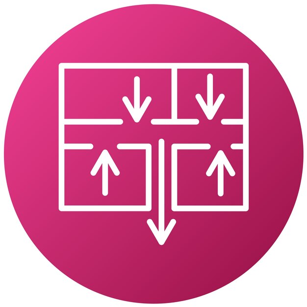 a pink circle with arrows pointing to the right