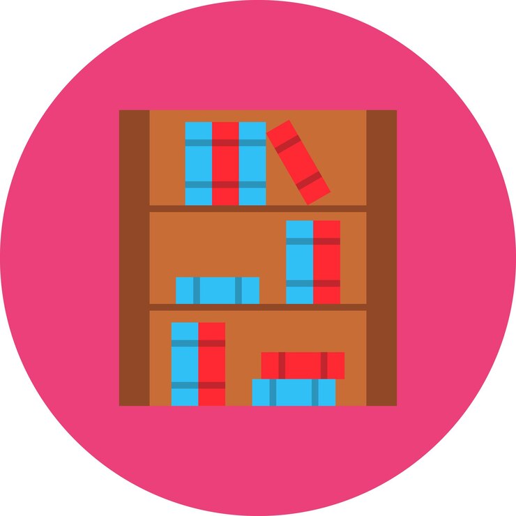 Vector a pink circle with blue and red boxes on it