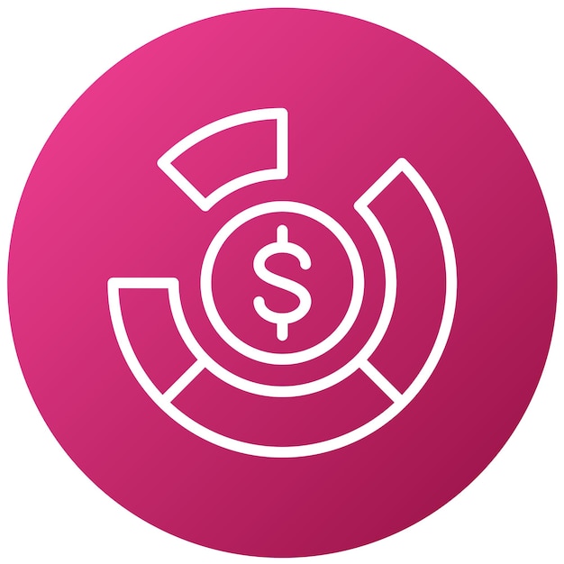 Vector a pink circle with a dollar sign on it