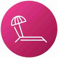 Vector a pink circle with a parasol on it