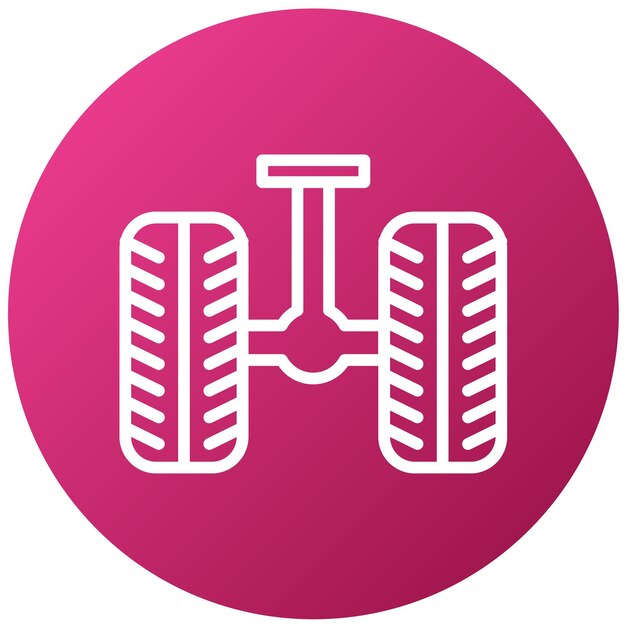 a pink circle with a white logo on it