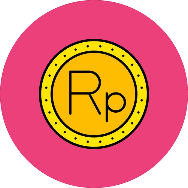 A pink circle with a yellow circle and a pink background