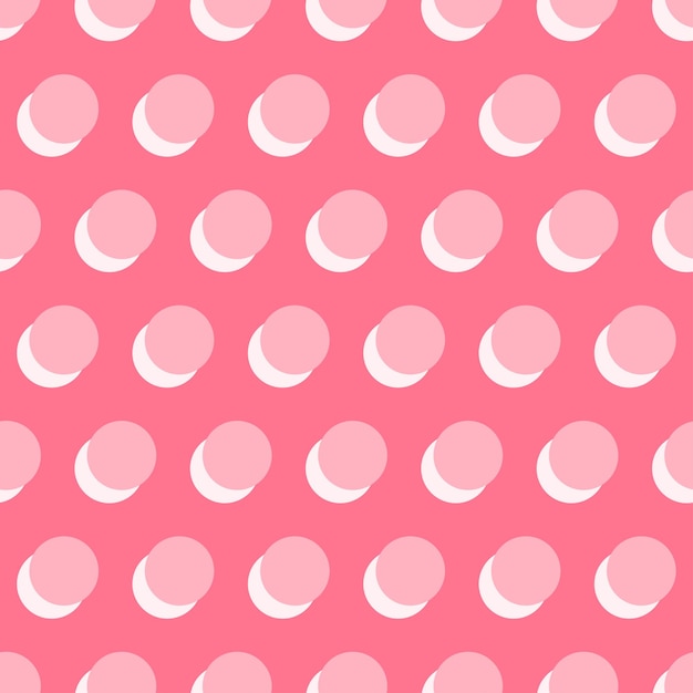 Pink circles seamless pattern with pink background