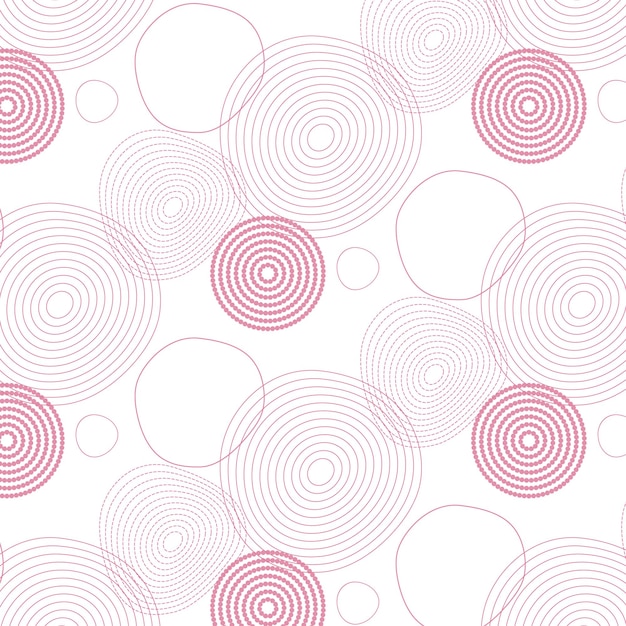 Vector pink circles seamless pattern