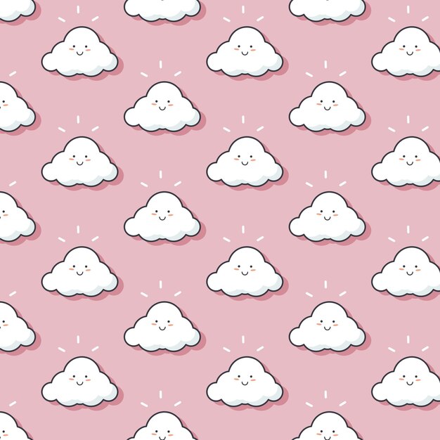 벡터 핑크 구름 패턴