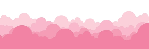 Pink clouds for banner Funny cute background for kid