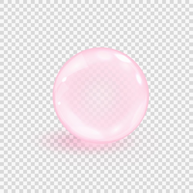 Pink collagen bubble illustration