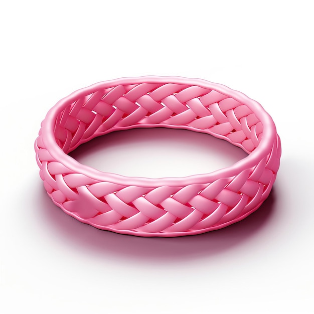 Vector pink color bracelet 3d vector white background isolated h