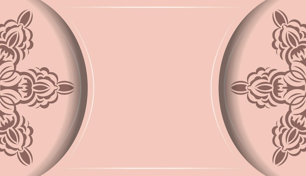 Карточка розового цвета с винтажным узором для вашего дизайна