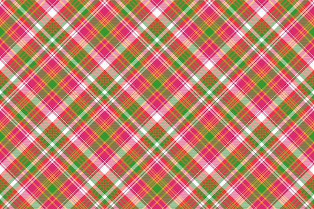 Vector pink color check plaid seamless pattern