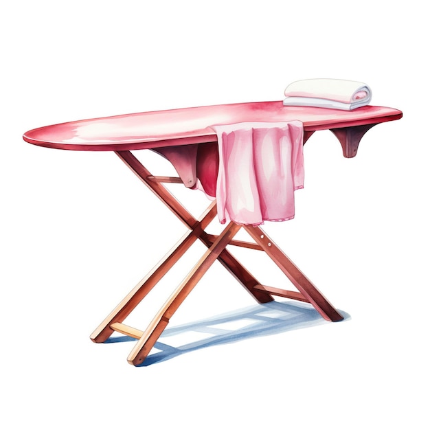 Vettore colore rosa tavola da stirare acquerello vettoriale sfondo bianco