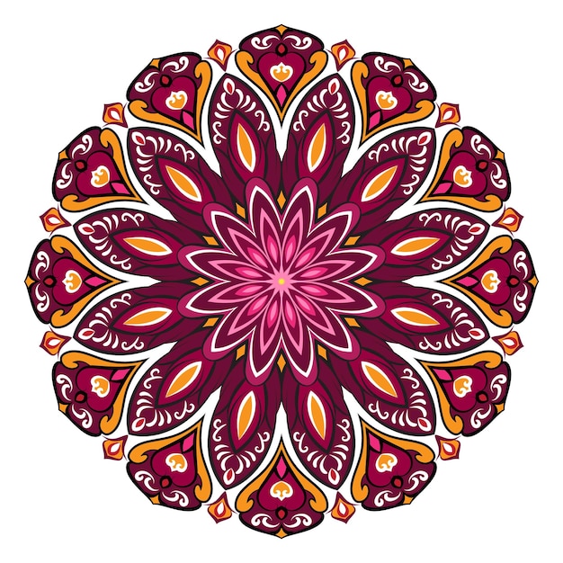 Vector pink color luxury and unique mandala.