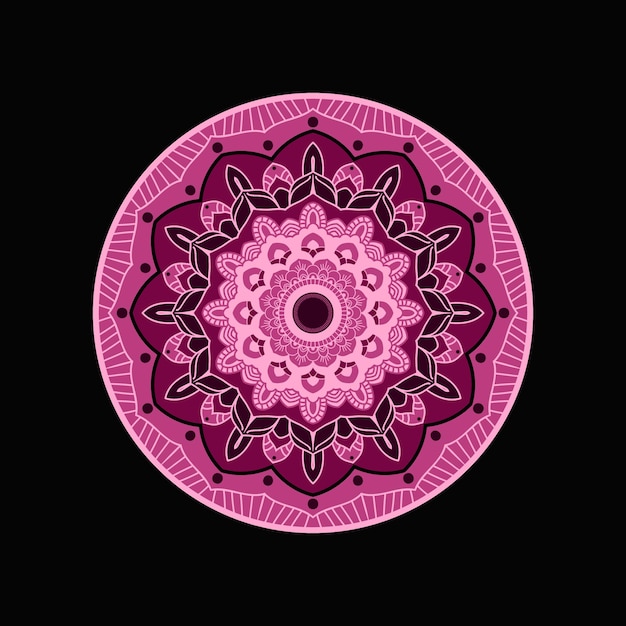 Pink color mandala design vector