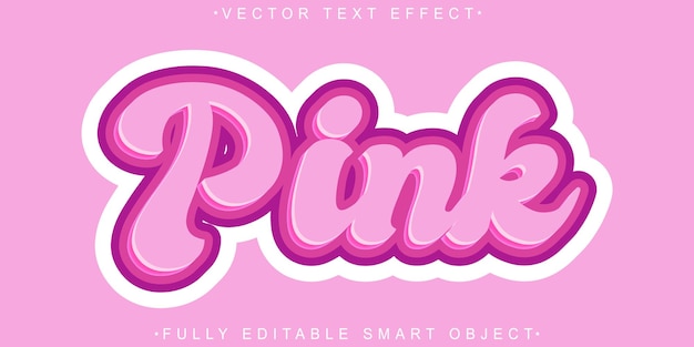 Pink color vector fully editable smart object text effect