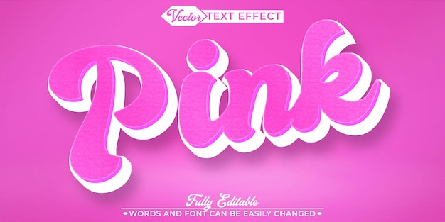 Pink Color Vector Fully Editable Smart Object Text Effect