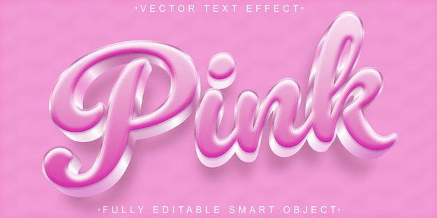 Pink Color Vector Fully Editable Smart Object Text Effect