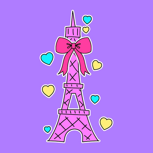 Vector pink coquette eiffel tower