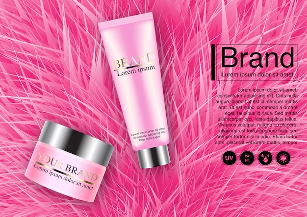 Pink cosmetic ad concept.