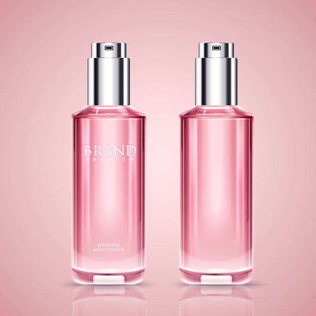 Vector pink cosmetic container illustration