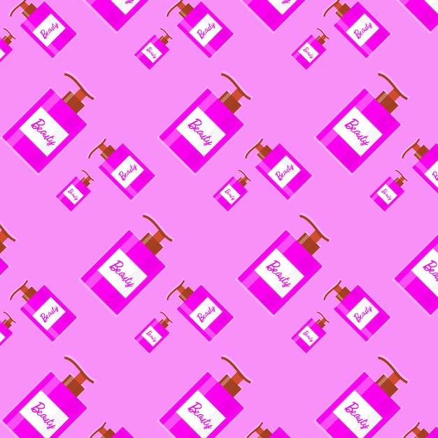 Pink Cosmetic Seamless Pattern Background