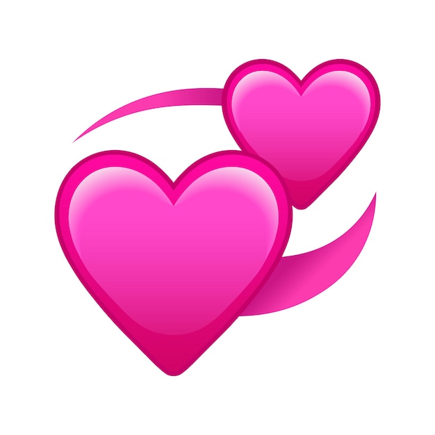 Cuori di coppia rosa grandi dimensioni dell'icona del romanticismo emoji