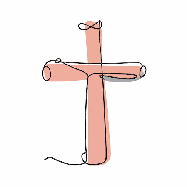 Vector a pink cross with a pink ribbon on it that says  t