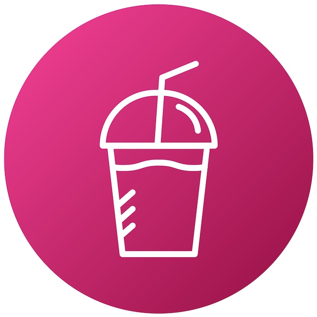 Vector a pink cup with a straw in it