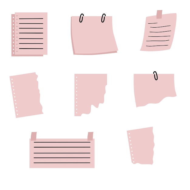 Vector pink cute notepaper or memo