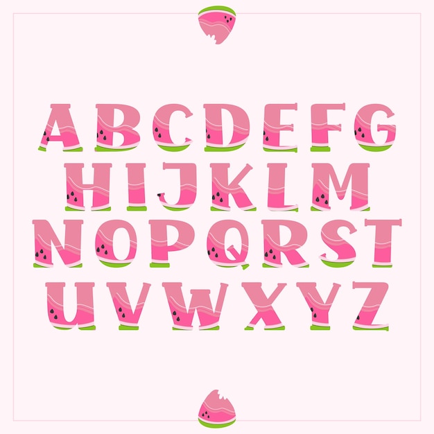 A pink cute text efect pink watermelon