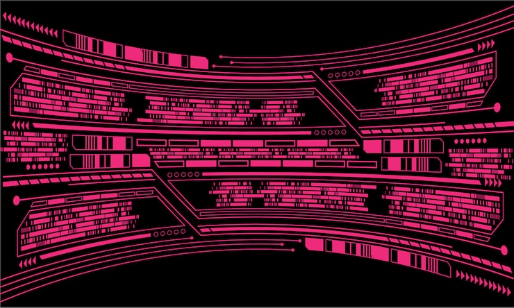 Vector pink cyber circuit future technology concept background