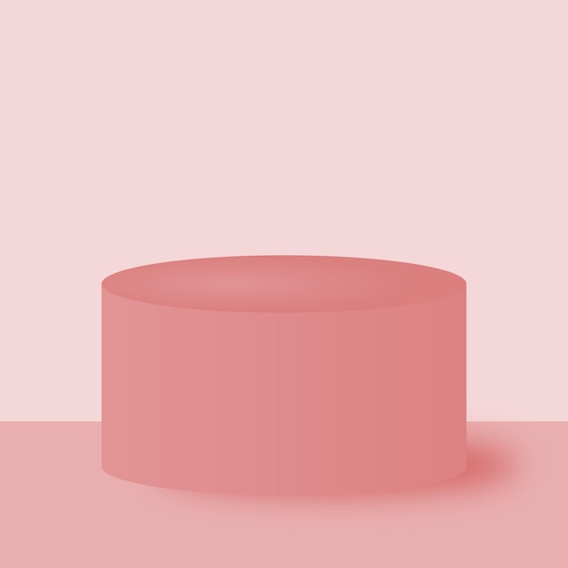 Pink Cylinder Podium Mockup