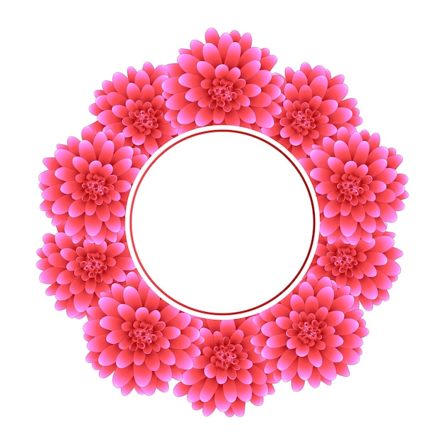 Pink dahlia banner wreath style