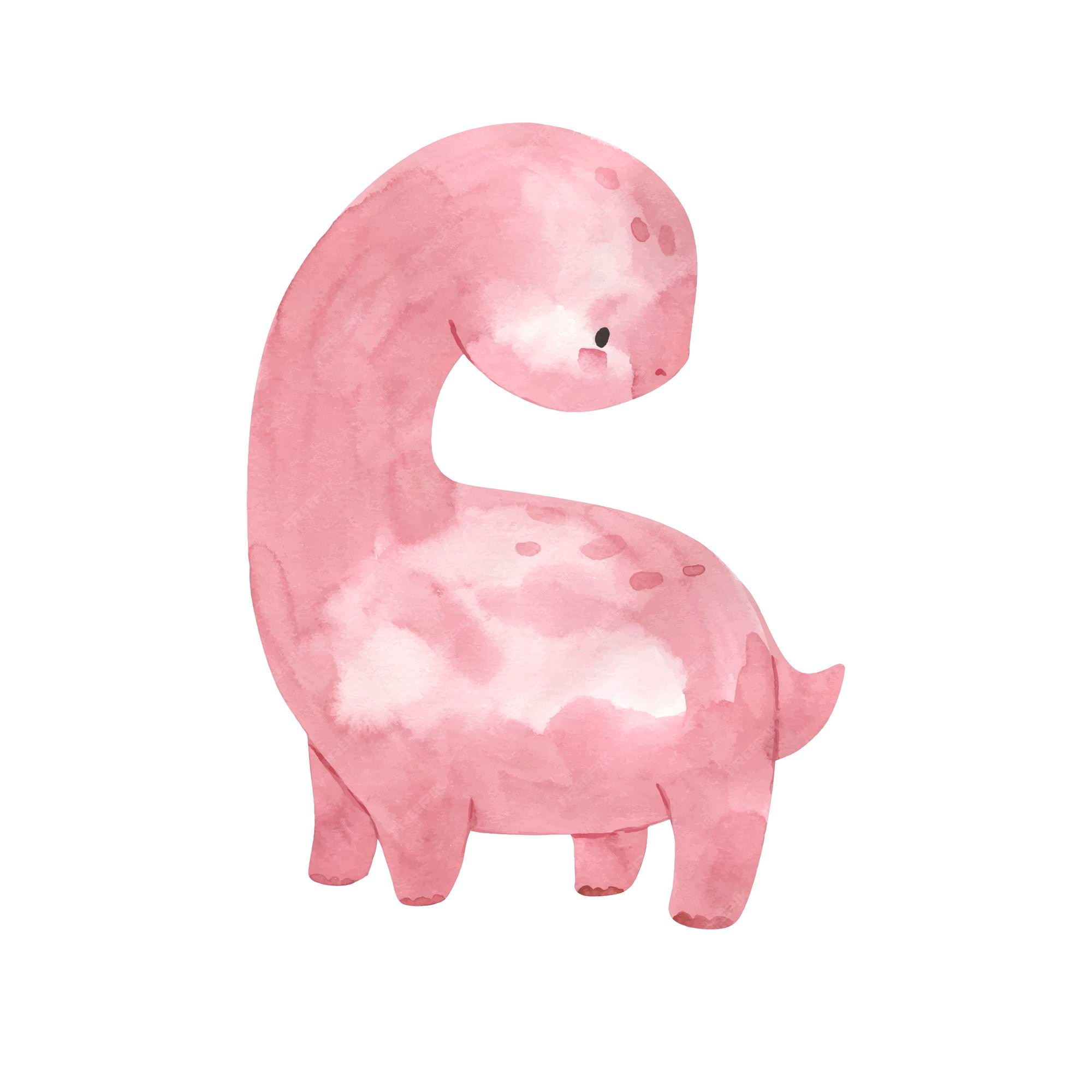 Premium Vector  Adorable watercolor style pink dinosaur