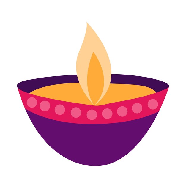 Vector pink diwali festival lamp vector illustration