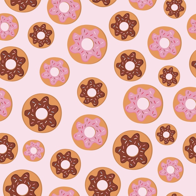 Pink Donut seamless pattern