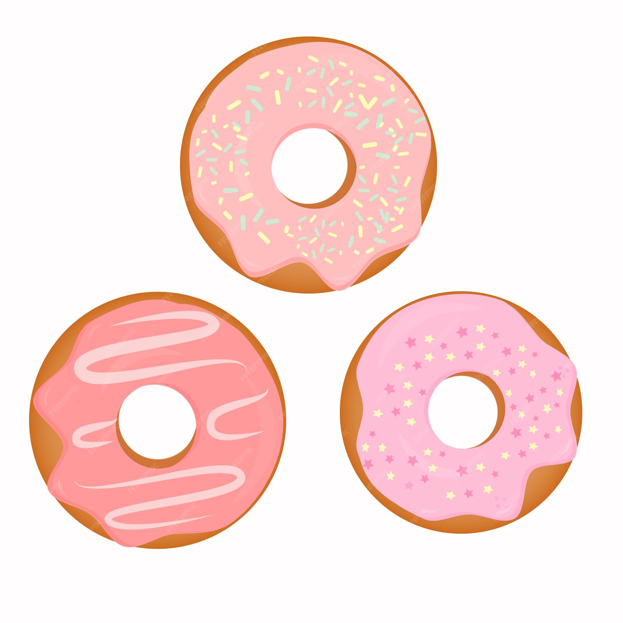 Premium Vector | Pink donuts