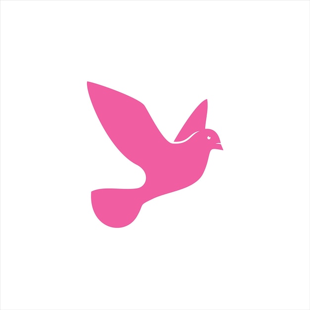 ピンクの鳩のロゴシンプルモダン