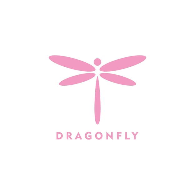 Pink dragonfly logo for beauty fashion salon lifestyle for woman wildlife animal logo design