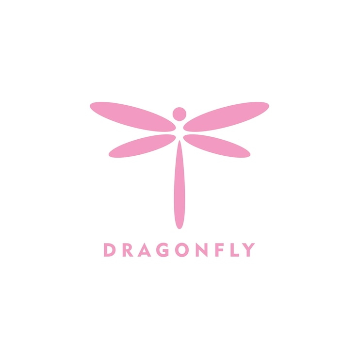 Vector pink dragonfly logo for beauty fashion salon lifestyle for woman wildlife animal logo design