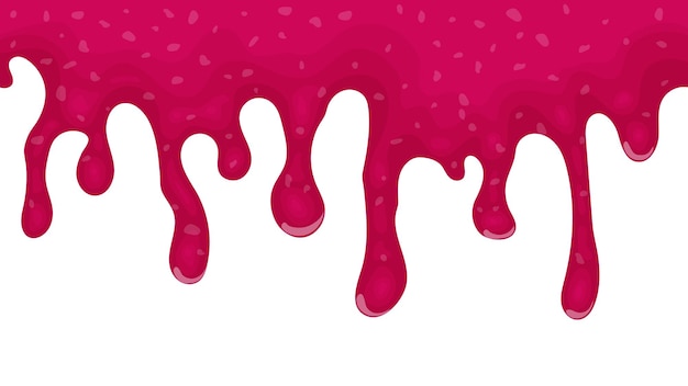 Pink dripping liquid slime on white background. vector illustration