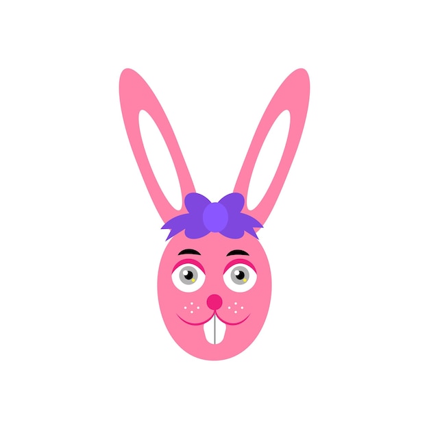 Pink Easter Bunny Easter rabbitVectorillustratie in cartoon-stijl